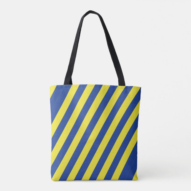 Dark Blue & Yellow Stripes  Tote Bag (Back)
