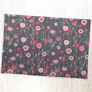 Dark Boho Floral Pattern Cloth Placemat