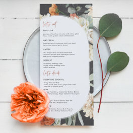 Dark Boho Floral | Wedding Menu