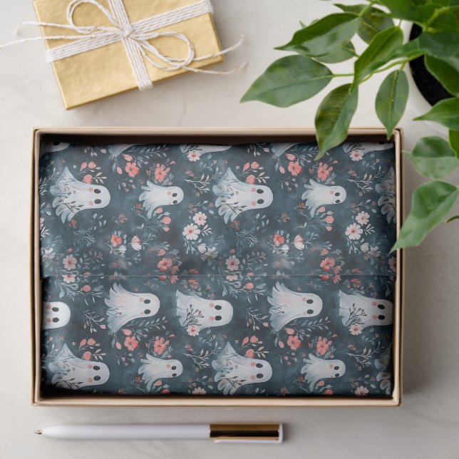 Dark Boho Ghost Pattern Tissue Paper (Gift)