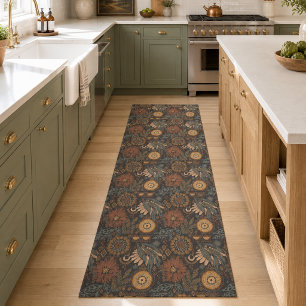 Dark Boho Terracotta Sage Runner