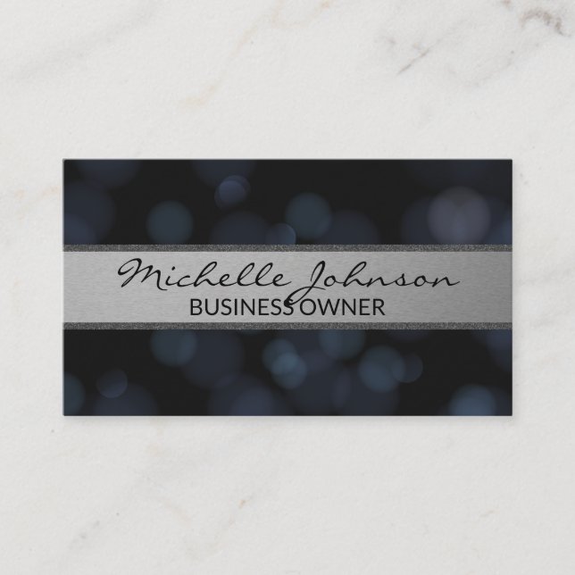 Dark Bokeh Background Business Card (Front)