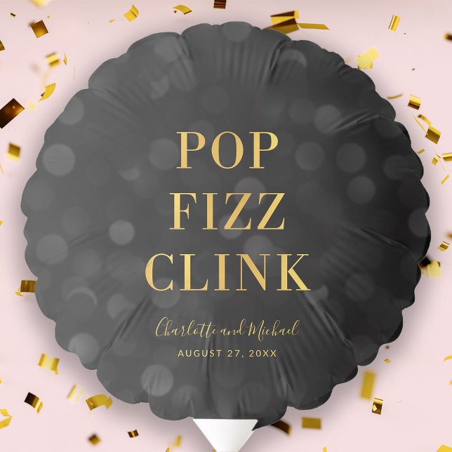 Dark Bokeh Faux Gold Pop Fizz Clink Balloon (Creator Uploaded)