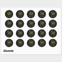 Dark Bokeh Gold Cheers To 50 Years Birthday Classic Round Sticker | Zazzle