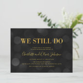 Dark Bokeh Lights Faux Gold Wedding Anniversary Invitation | Zazzle