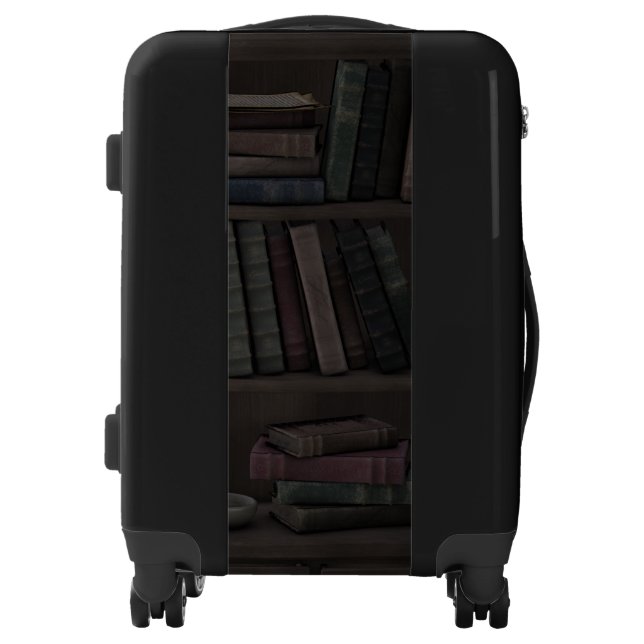 Dark Bookcase Books Luggage (Front)