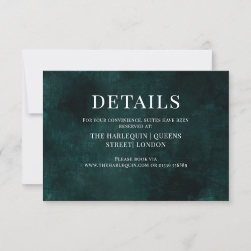 Dark botanic EMERALD RSVP Card