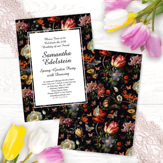 Dark Botanical Baroque Floral Invitation (Creator Uploaded)