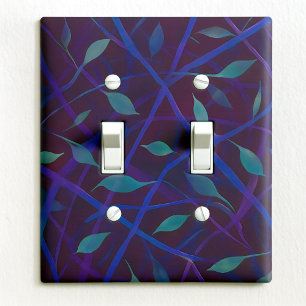Dark Botanical Burgundy Jewel Foliage Abstract Light Switch Cover