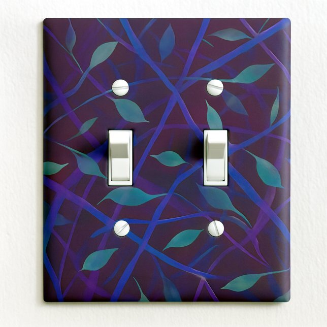 Dark Botanical Burgundy Jewel Foliage Abstract Light Switch Cover (Creator Uploaded)
