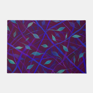 Dark Botanical Burgundy Jewel Tone Foliage Doormat
