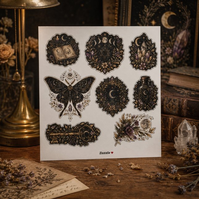 Dark Botanical Celestial Vinyl Sticker Sheet (Dark Botanical Celestial Vinyl Sticker Sheet)