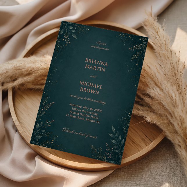 Dark Botanical Elegant Luxurious Invitation (Creator Uploaded)