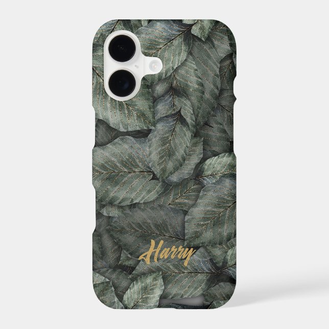Dark Botanical Forest Glimmer iPhone Case (Back)