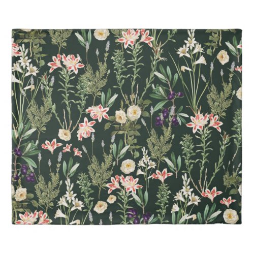 Dark Botanical Garden Duvet Cover