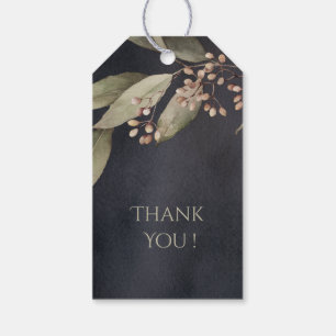 Dark botanical greenery vintage rustic couple gift gift tags
