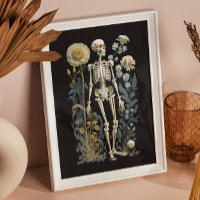 Dark Botanical Skeleton | Vintage Gothic Anatomy