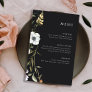 Dark Botanical Wildflowers | Elegant Wedding Menu
