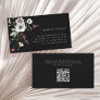 Dark Botanical Wildflowers Wedding Website QR Code Enclosure Card