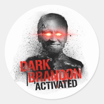 Dark Brandon Activated Classic Round Sticker by Politicaltshirts at Zazzle