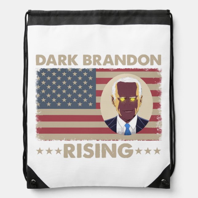 Dark Brandon Funny Joe Biden Meme  Drawstring Bag (Front)