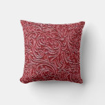 Dark Brick Red Vintage Tin Tile Look Rustic Home Throw Pillow at Zazzle