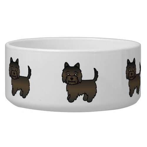 Dark Brindle Cairn Terrier Cute Cartoon Dog Bowl