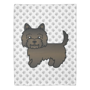 Dark Brindle Cairn Terrier Cute Cartoon Dog Duvet Cover