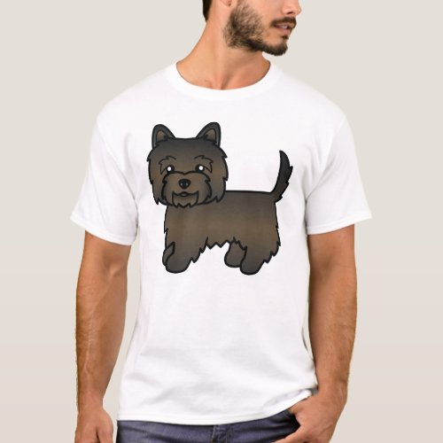 Dark Brindle Cairn Terrier Cute Cartoon Dog T_Shirt