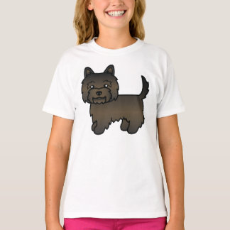 Dark Brindle Cairn Terrier Cute Cartoon Dog T-Shirt