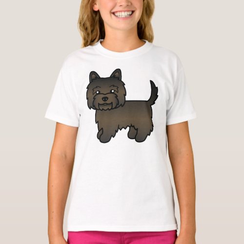 Dark Brindle Cairn Terrier Cute Cartoon Dog T_Shirt