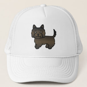 Dark Brindle Cairn Terrier Cute Cartoon Dog Trucker Hat