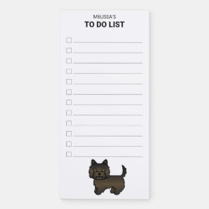 Dark Brindle Cairn Terrier Cute Dog To Do List Magnetic Notepad