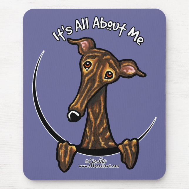 Dark Brindle Greyhound IAAM Mouse Pad (Front)
