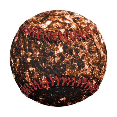 Dark bronze faux glitter sparkles bling baseball
