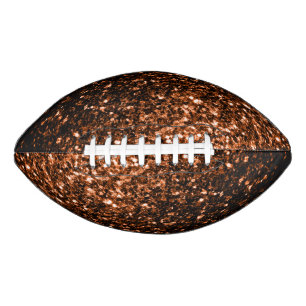 Dark bronze faux glitter sparkles bling football