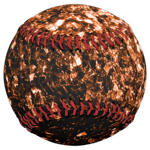 Dark bronze faux glitter sparkles bling softball