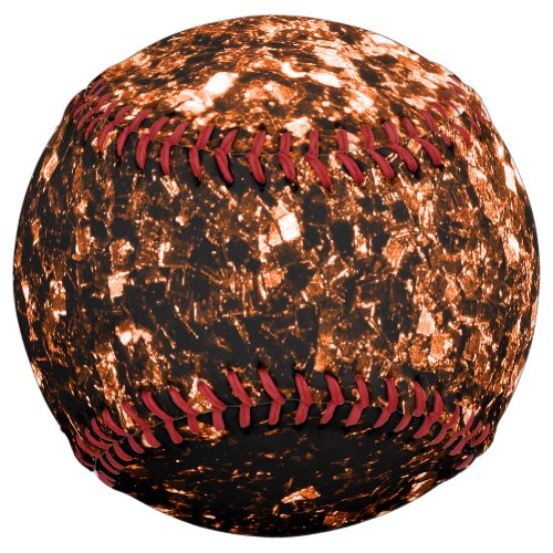 Dark bronze faux glitter sparkles bling softball
