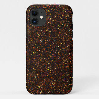 Dark Bronze Orange Glitter iPhone 11 Case