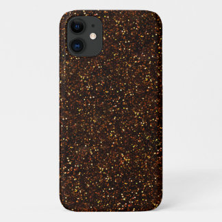 Dark Bronze Orange Glitter iPhone 11 Case
