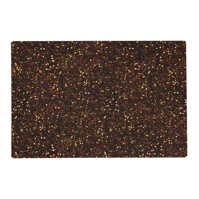 Dark Bronze Orange Glitter Placemat (Front)