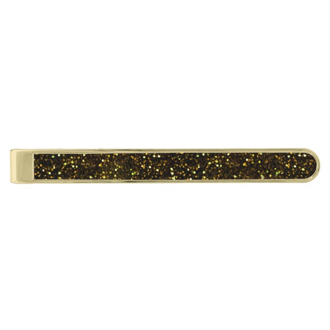Dark Bronze Yellow Gold Glitter Finish Tie Bar (Front)