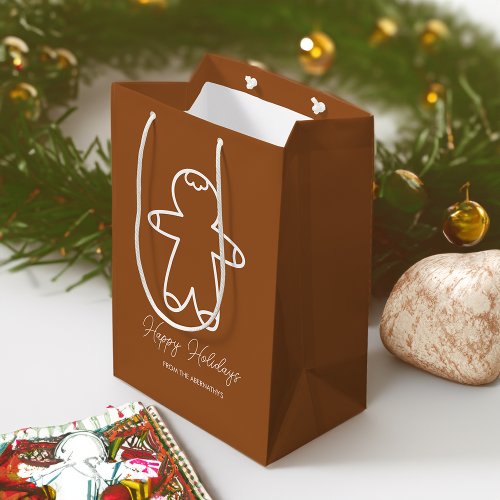 Dark Brown 965324 Gingerbread Man  Medium Gift Bag