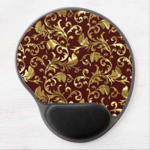 Dark Brown And Gold Vintage Damasks Gel Mouse Pad