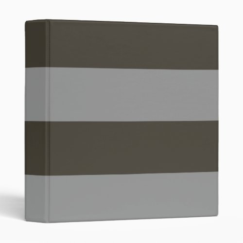 Dark Brown and Gray Simple Extra Wide Stripes 3 Ring Binder