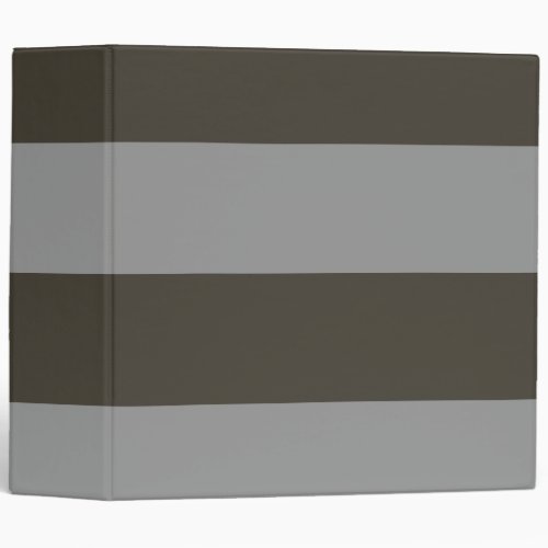 Dark Brown and Gray Simple Extra Wide Stripes 3 Ring Binder