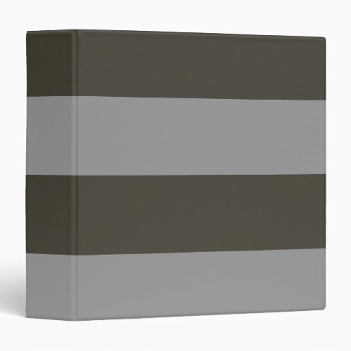 Dark Brown and Grey Simple Extra Wide Stripes 3 Ring Binder