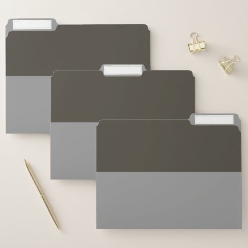 Dark Brown and Grey Simple Extra Wide Stripes File Folder