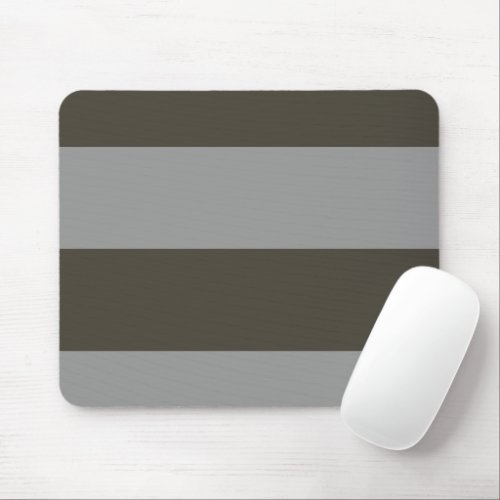 Dark Brown and Grey Simple Extra Wide Stripes Mouse Pad