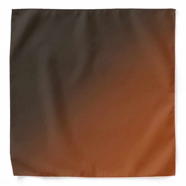 Dark Brown And Orange Rust Gradient Ombre Bandana (Front)